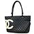 Chanel Cambon Lammleder Tote Bag Schwarz Weiß