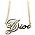 Collana con Logo DIOR Christian Dior D'oro Metallico
