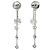 Autre Marque Orecchini in diamante in platino Pt900 Design Catch Argento - vista 3