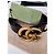 Cinturón Gucci Marmont de cuero negro con hebilla GG dorada Dorado - vista 3