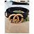 Cinturón Gucci Marmont de cuero negro con hebilla GG dorada Dorado - vista 9
