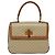 Céline Celine Vintage Convertible Top Handle Macadam Coated Canvas Medium Beige