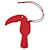 Chaveiro de couro Toucan Petit H da Hermès Vermelho Bege  - vista 1