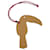 Chaveiro de couro Toucan Petit H da Hermès Vermelho Bege  - vista 3
