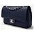 Sac Classique Intemporel Chanel Medium Double Flap en Cuir d'Agneau Noir Camélia avec Quincaillerie Argentée Bijouterie argentée - vue 2