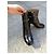 Botines Chanel de cuero negro con cadena - vista 3