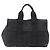 Hermès HERMES Valparaiso PM Borsa a Mano Tela Pelle Nera Argento Auth bs33821 Nero - vista 2