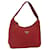 PRADA Borsa a mano in nylon rosso argento Auth LNZ991