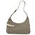 Borsa a Spalla Gancini in Tela Beige Argento Salvatore Ferragamo Auth ka2988 - vista 13