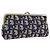 Pochette Gamaguchi in tela Trotter Christian Dior Navy Oro Auth BA10970 D'oro Blu navy