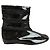 Botas Ankle Les Prairies de Paris em couro envernizado preto