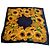 Foulard in Lana e Seta Chanel Girasoli Verde Giallo Blu navy