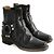 Re/Done Schwarze Leder-Bikerstiefel - Ansicht 3