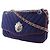 Timeless Borsa a Spalla a Doppia Catena in Cotone Chanel Blu - vista 2