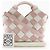 Borsa 2 in 2 in pelle intrecciata Loewe Rosa Bianco - vista 20