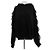 Blumarine Schwarzer Baumwoll-Hoodie mit Rüschen