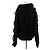 Blumarine Schwarzer Baumwoll-Hoodie mit Rüschen - Ansicht 2