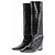 Autre Marque Botas "Ellie" negras de cuero efecto cocodrilo Negro