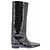 Autre Marque Botas "Ellie" negras de cuero efecto cocodrilo Negro - vista 2
