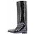 Autre Marque Botas "Ellie" negras de cuero efecto cocodrilo Negro - vista 3