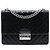 Bolsa de corrente em couro madras trançado preto Prada