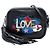 Borsa a tracolla mini in nappa nera ricamata Love di Saint Laurent Nero