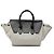Céline Celine Graue kleine bicolor Canvas- und Kalbsleder-Krawattenknoten-Handtasche