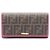 Fendi Zucca Bifold Langbörse Braun Schwarz Pink