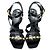 SANDALI UNCHAIN ANKLE LOUIS VUITTON 1A1J5U 37.5 PELLE NERA Nero - vista 6
