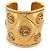 BRACCIALE VINTAGE CHANEL MANCHETTE APERTA QUILT LOGO CC 18 CM ORO D'oro
