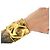 BRACCIALE VINTAGE CHANEL MANCHETTE APERTA QUILT LOGO CC 18 CM ORO D'oro - vista 10