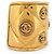 BRACCIALE VINTAGE CHANEL MANCHETTE APERTA QUILT LOGO CC 18 CM ORO D'oro - vista 4