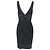 Abito midi in bandage con scollo a V Herve Leger in rayon nero - vista 3