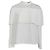 Blusa de manga larga en poliéster blanco con acentos de malla plisada Maje Crudo