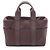 Borsa Hermès Acapulco PM in pelle e tela con design Chevron Toile, marrone