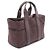 Borsa Hermès Acapulco PM in pelle e tela con design Chevron Toile, marrone - vista 2