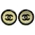 Pendientes de clip Chanel negros y plateados Plata  - vista 1
