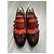 Mocassini Santoni in pelle marrone e bordeaux con nappe Caramello - vista 3