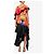 Vestido Alexander McQueen de seda con estampado de orquídeas Negro Roja Azul Amarillo - vista 6