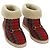 Botas Horsebit GUCCI Moutón Rojo Oro Auth ARZ016M Roja Dorado