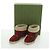 Botas Horsebit GUCCI Moutón Rojo Oro Auth ARZ016M Roja Dorado - vista 12