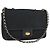BALLY Borsa a Spalla a Catena Trapuntata in Nylon Nero e Oro Auth 160374 D'oro