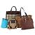 Borsa in pelle e nylon Burberry Nova Check Blue Label 5 pezzi blu marrone Auth mr2107 Beige