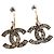 Orecchino CHANEL Pierce in metallo Argento CC Auth bs33640