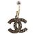 Orecchino CHANEL Pierce in metallo Argento CC Auth bs33640 - vista 3