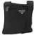 Borsa a spalla PRADA in nylon nero argento autentica ep13614