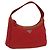 PRADA Borsa a mano in nylon rosso argento Auth LNZ983