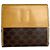 Céline Vintage Celine Paris Triomphe Monogram Leather Wallet Brown Beige