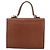 Borsa a mano Burberry in pelle 2 vie marrone oro Auth hk3526 D'oro - vista 2