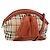 Borsa a spalla Nova Check in PVC beige e oro Auth LNZ329A di BURBERRY D'oro